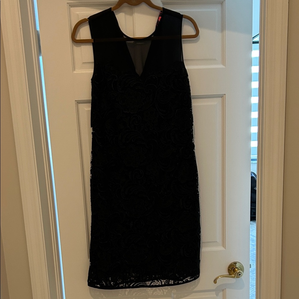 Ivanka Trump Black Textured Midi Dress